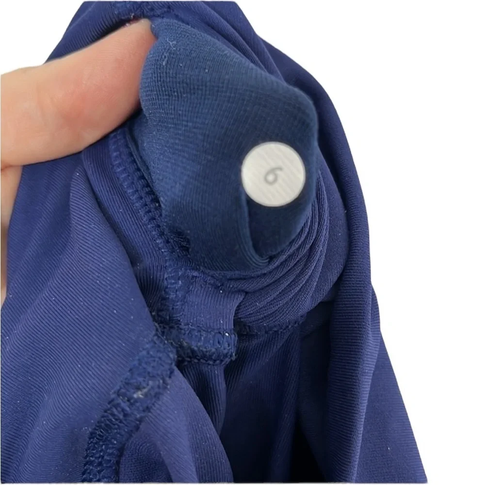 Lululemon 7/8 Blue Mesh Zipper Pocket Legging Women Size 6